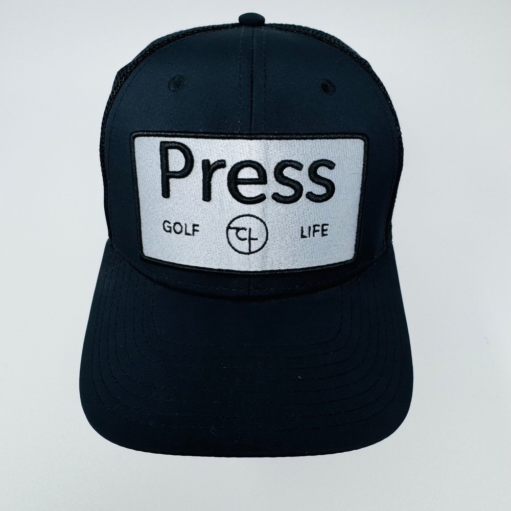 Dome Headwear Press Golf‎ Life Trucker Hat Black Mesh Snapback Cap Style III